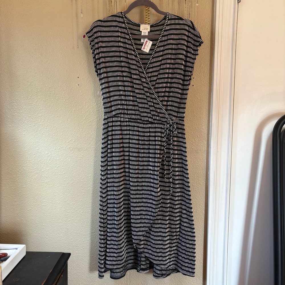 Black and White Striped Dress